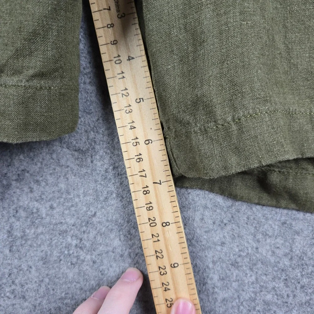 J.Crew 100% Linen Shorts Mens 34 Green 7 Inch Inseam Casual Summer Beach
